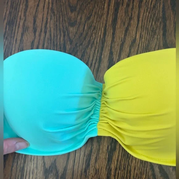 Victoria's Secret Yellow and Light Blue Bikini Top - Picture 7 of 7